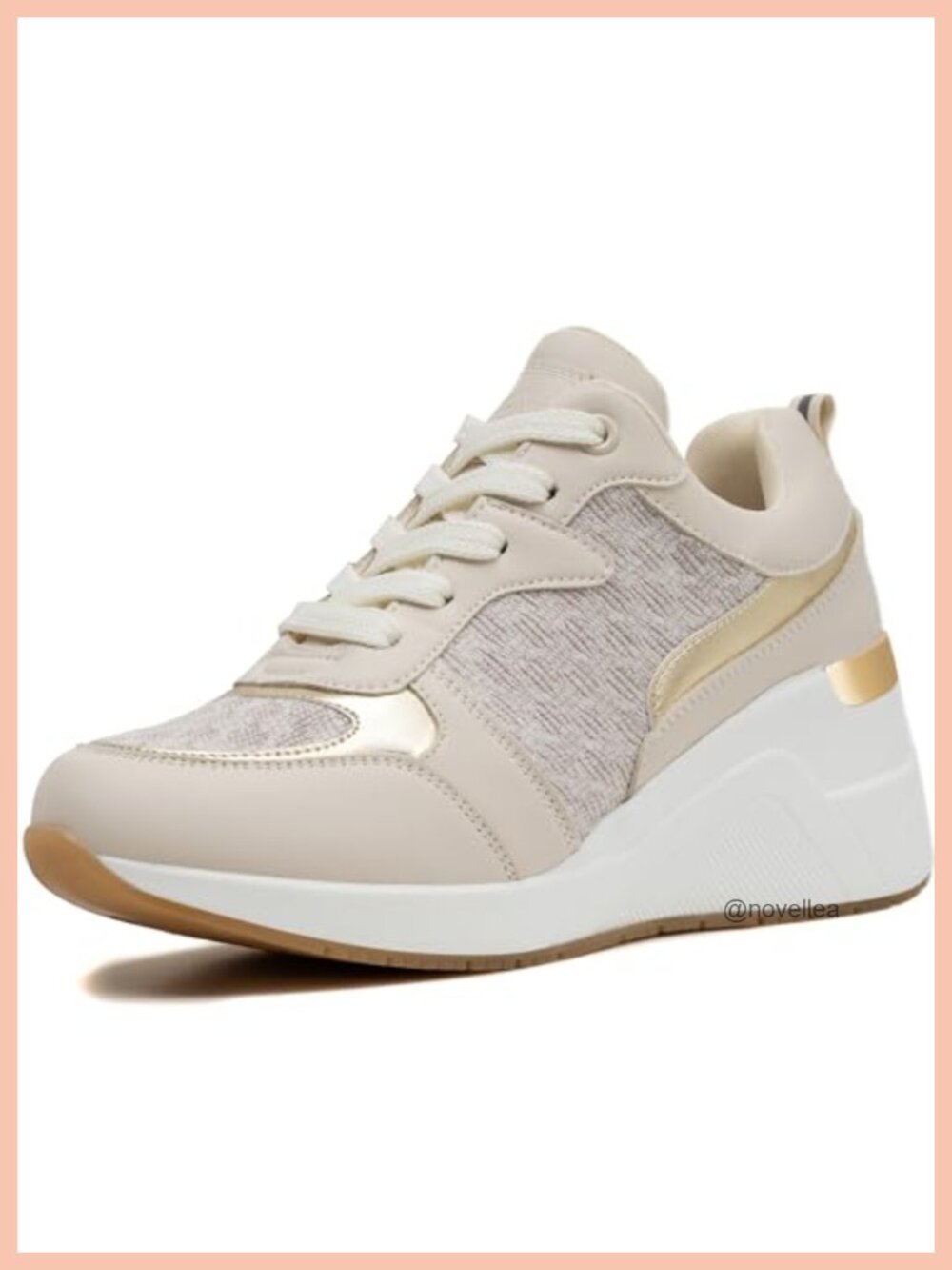 Wedge Sneakers Platform Lace-Up Knit High Heel Tennis Shoes